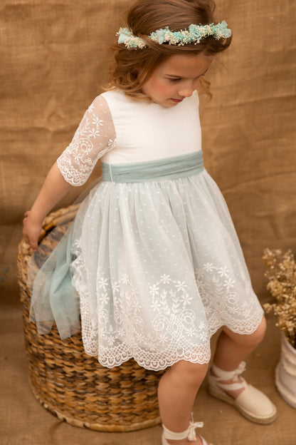 Vestido de ceremonia Macarena (Blanca) para niñas Coordinanos