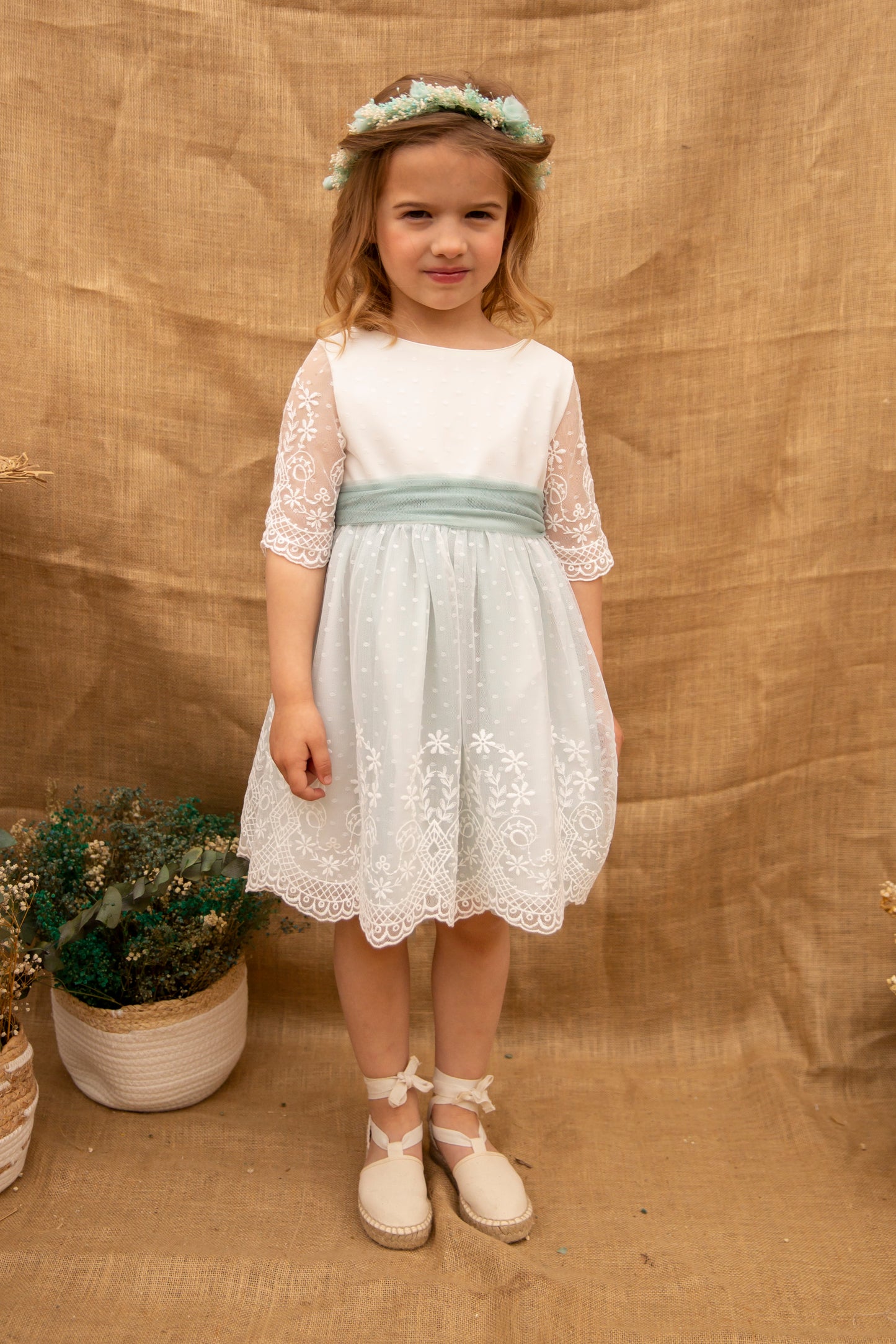 Vestido de ceremonia Macarena (Blanca) para niñas Coordinanos