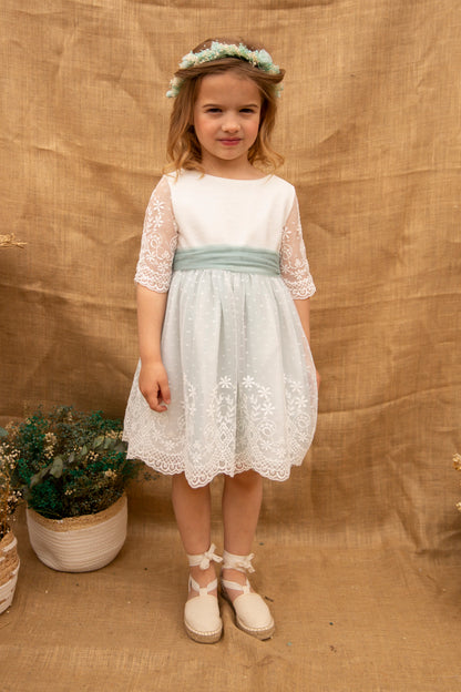 Vestido de ceremonia Macarena (Blanca) para niñas Coordinanos
