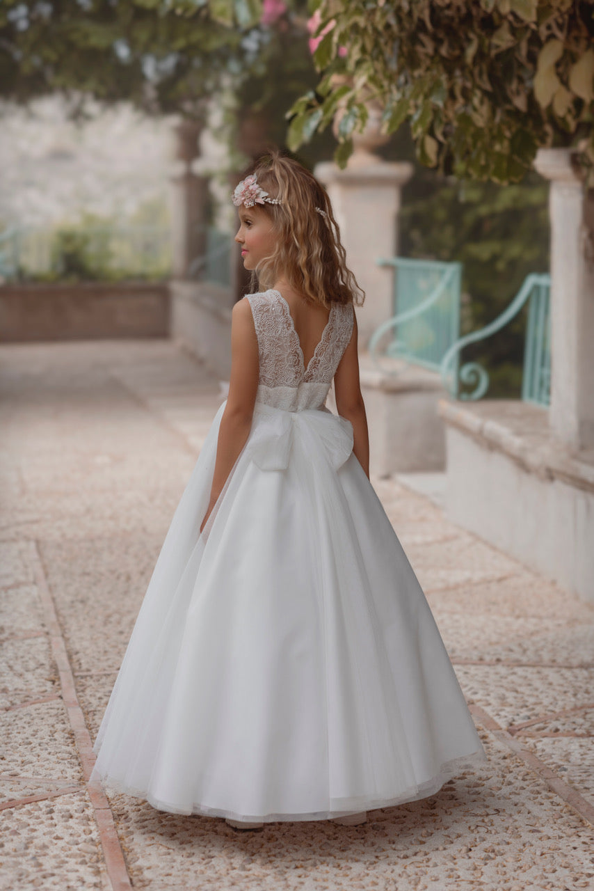 Communion dress 505 for girl of the brand MIMILÚ