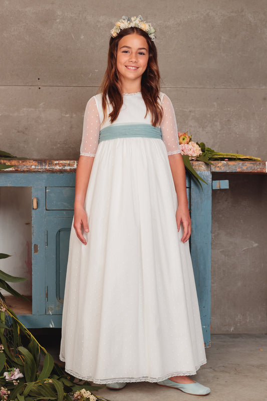 Vestido Candela de comunión para niña de la marca Flor de C