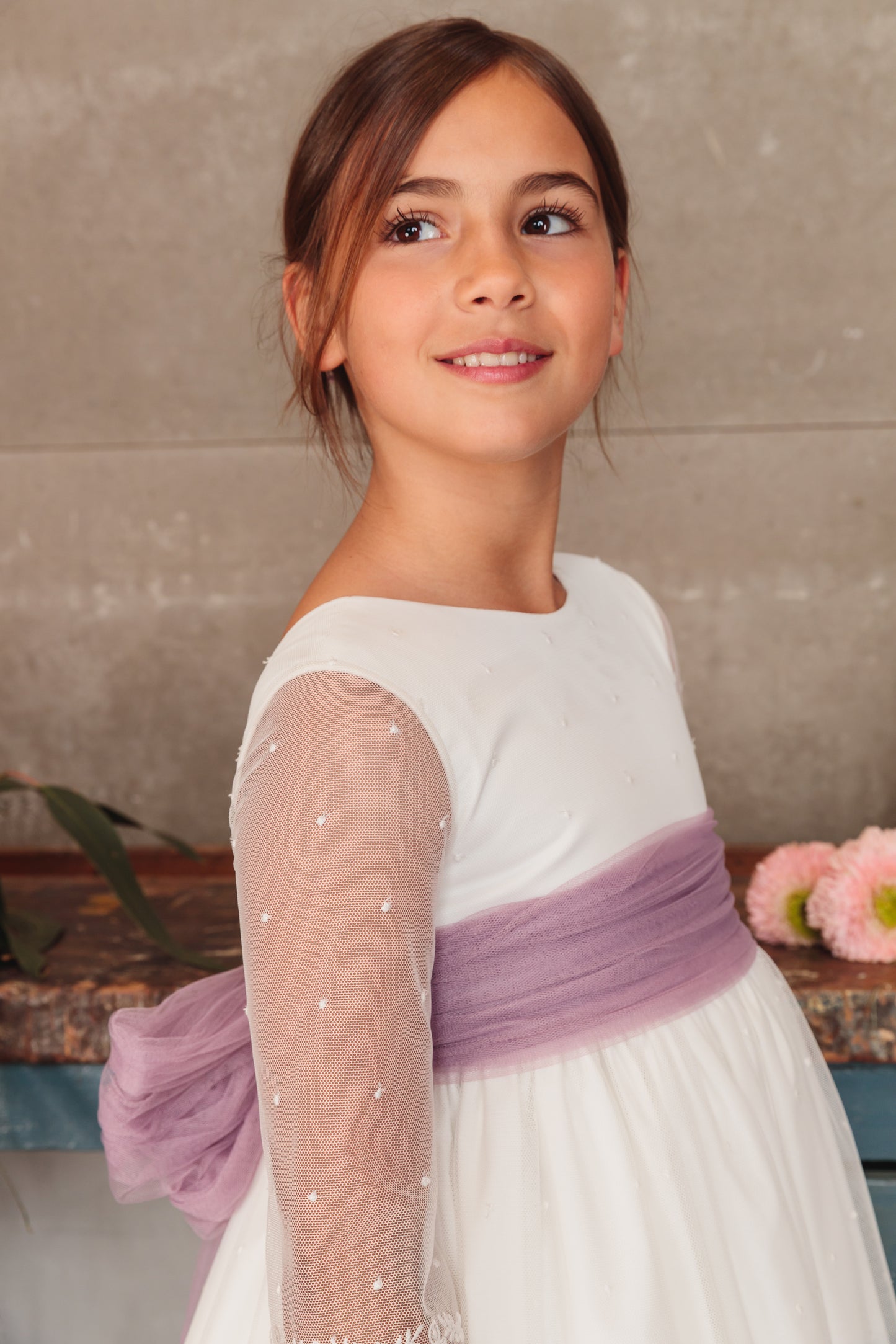 Vestido Filipa de comunión para niña de la marca Flor de C