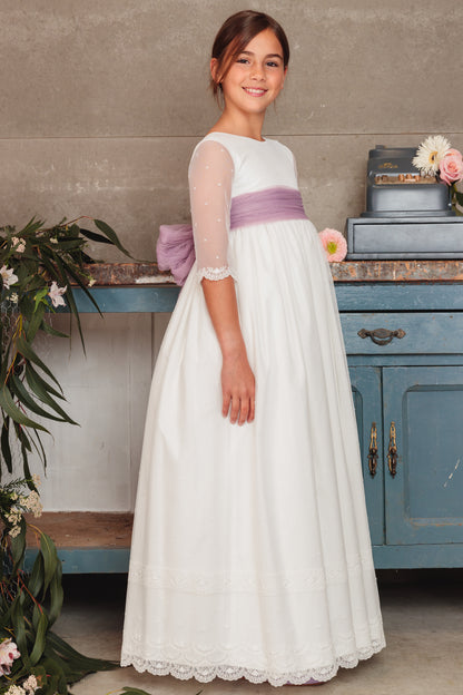 Vestido Filipa de comunión para niña de la marca Flor de C