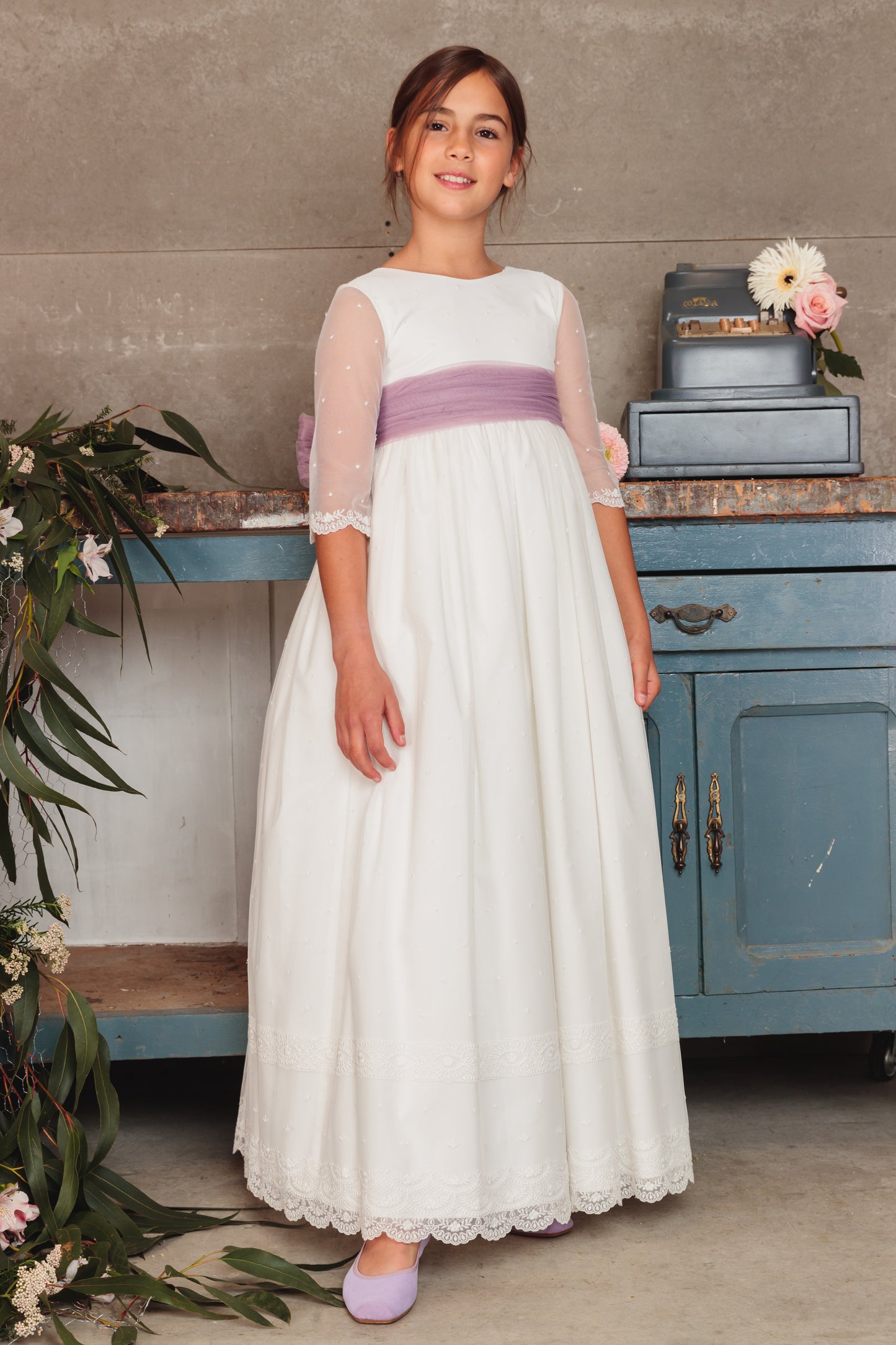 Vestido Filipa de comunión para niña de la marca Flor de C