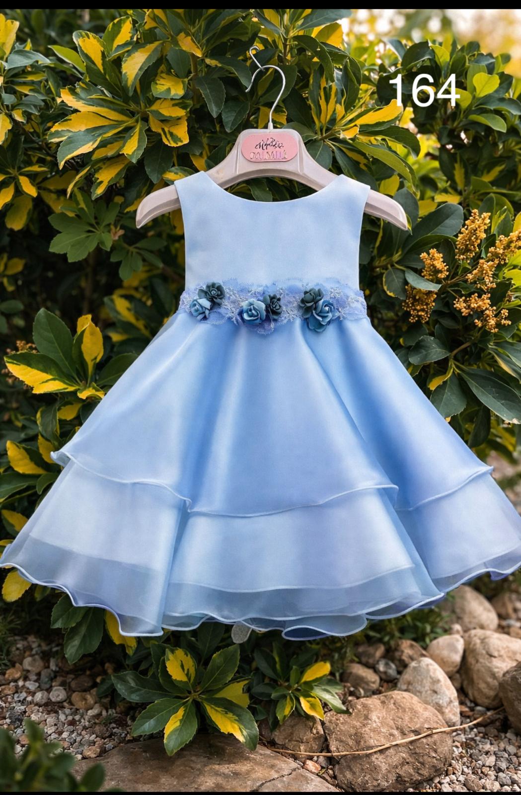 Vestido de ceremonia azul 164 para bebé niña de la marca MIMILÚ
