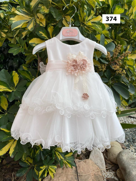 Vestido de ceremonia blanco 174 para niña de la marca MIMILÚ