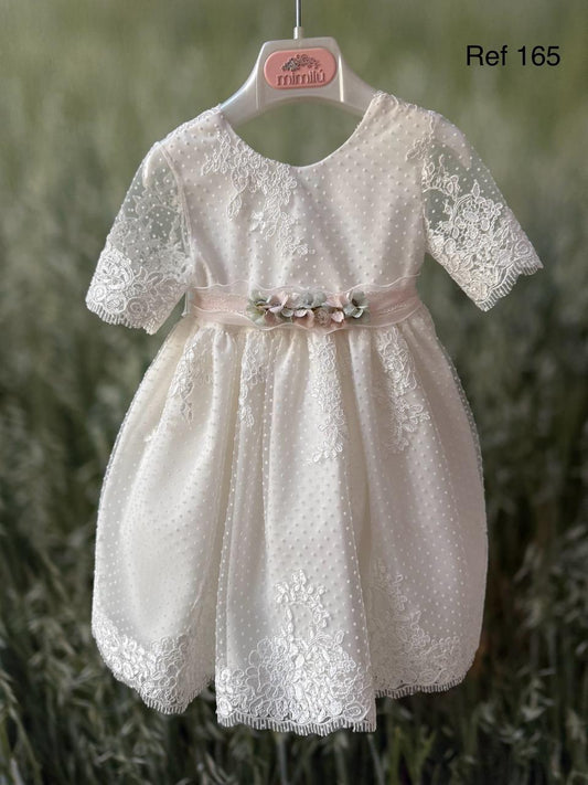 Vestido de ceremonia 165 en color blanco para bebé niña de la marca MIMILÚ