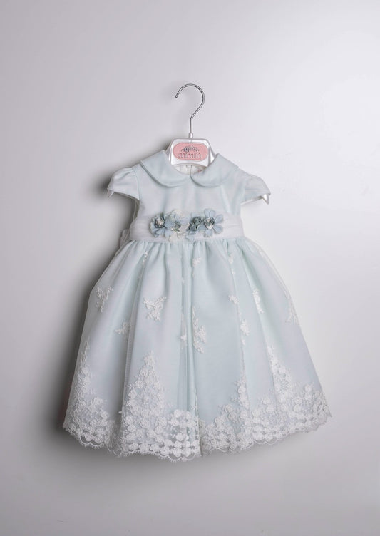 Vestido de ceremonia 314  verde aguamarina  para niñas de la marca MIMILÚ
