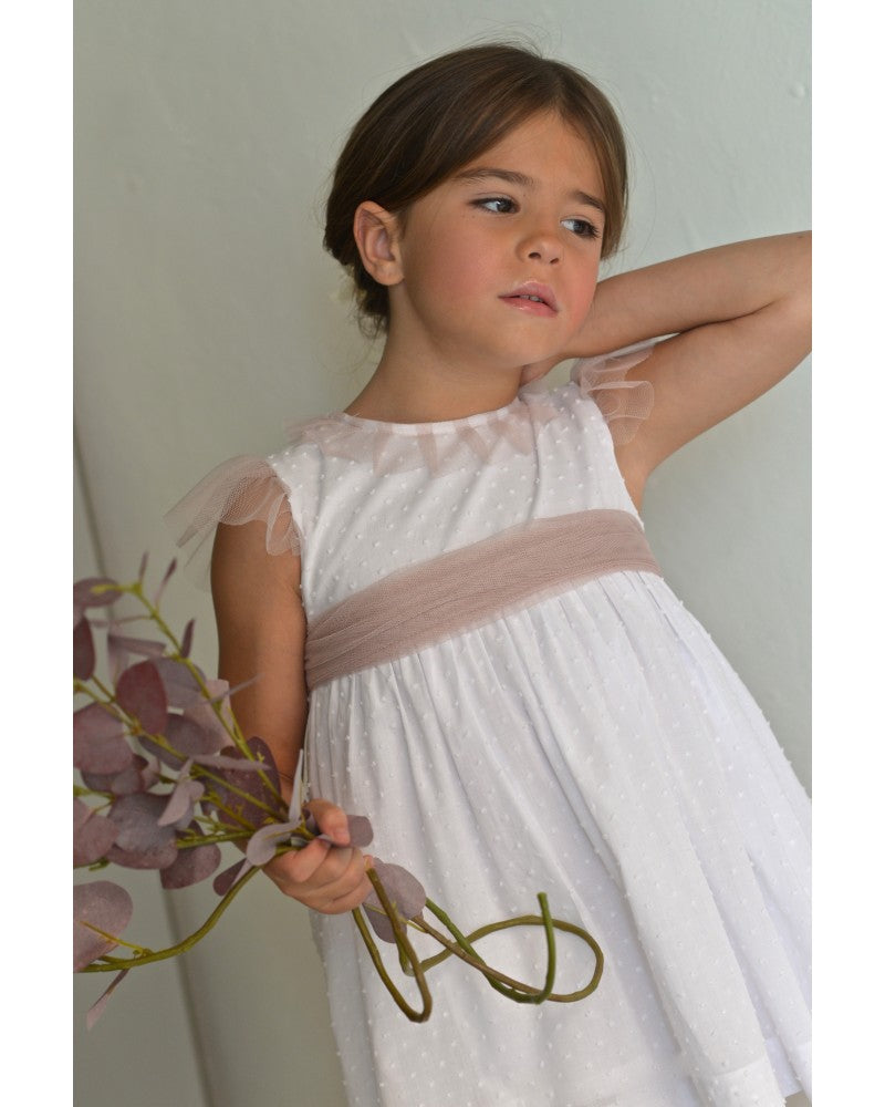 Vestido de ceremonia ANNET  blanco de la marca PETRITAS (lazada no incluida)