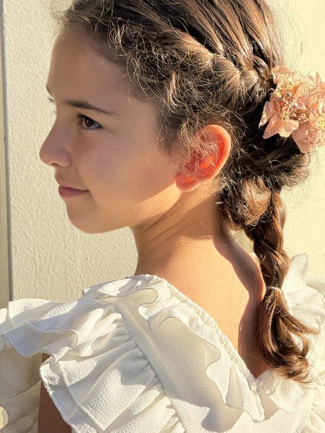 Vestido de comunión VALENTINA CREP de la marca PETRITAS (lazada no incluida)