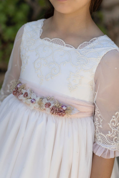Vestido de comunión ALUNA de la marca ALHUKA (corona no está incluida)