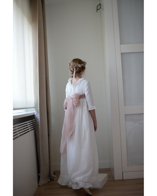 Petritas brand nude chiffon lace