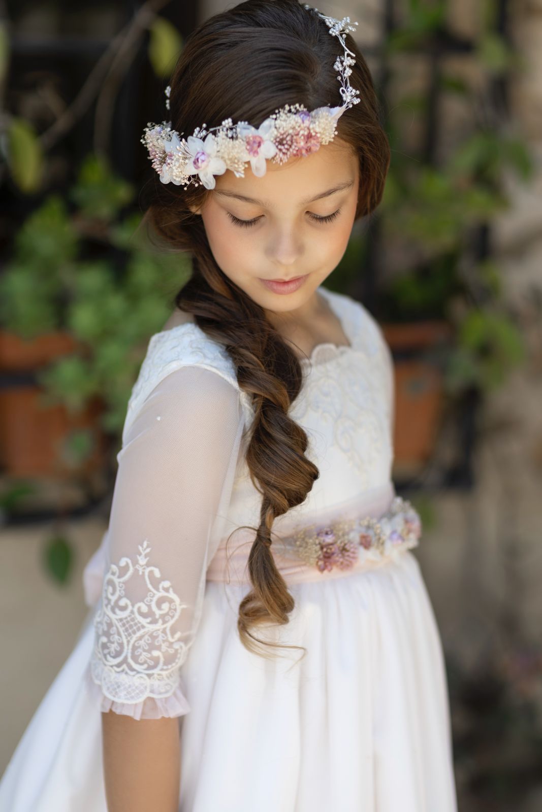 Vestido de comunión ALUNA de la marca ALHUKA (corona no está incluida)