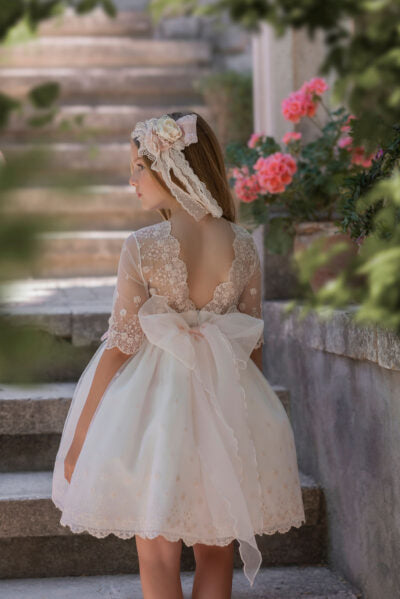 Vestido de ceremonia rosa 274 para niña de la marca MIMILÚ