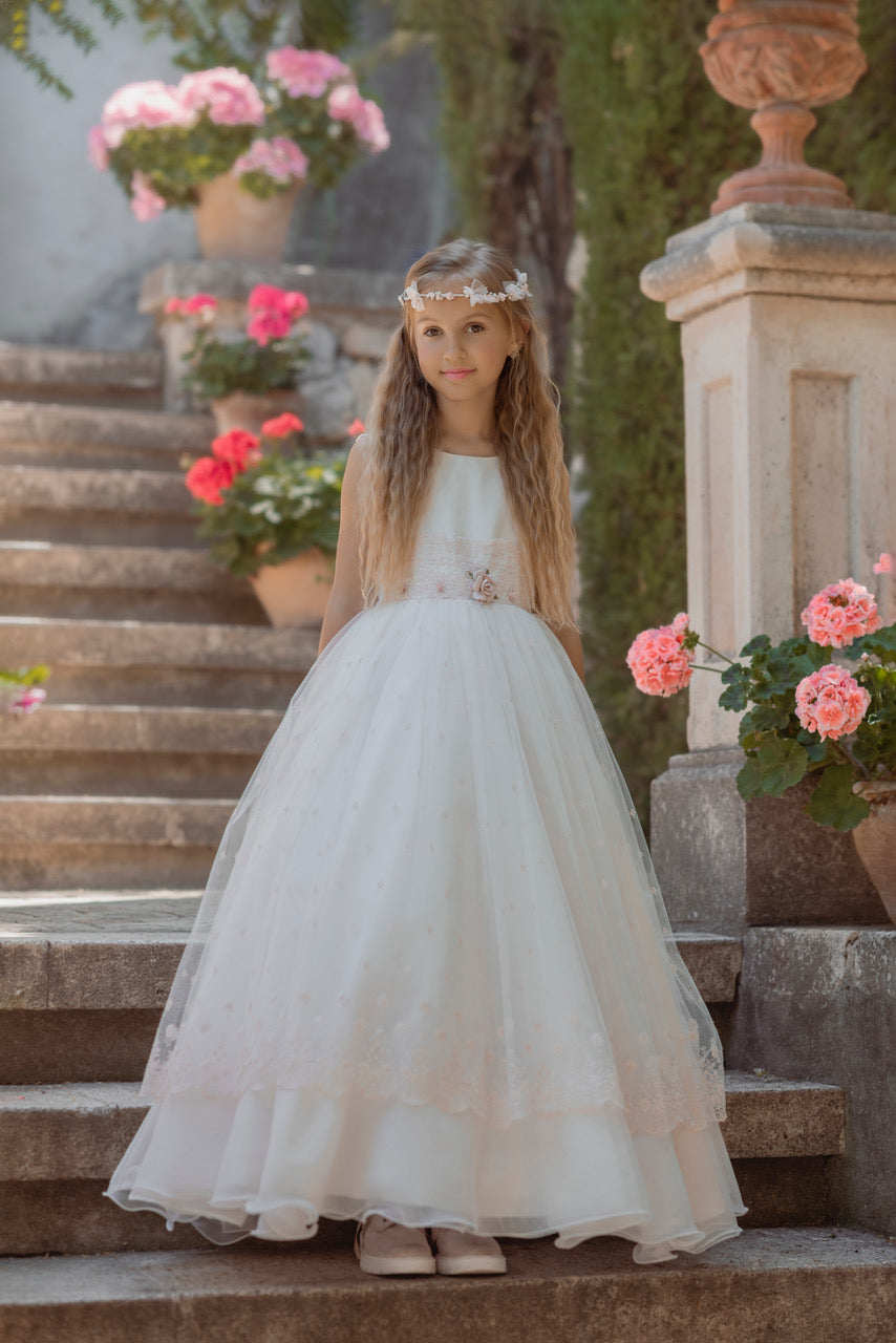 Vestido de comunión 106 para niñas de la marca MIMILÚ