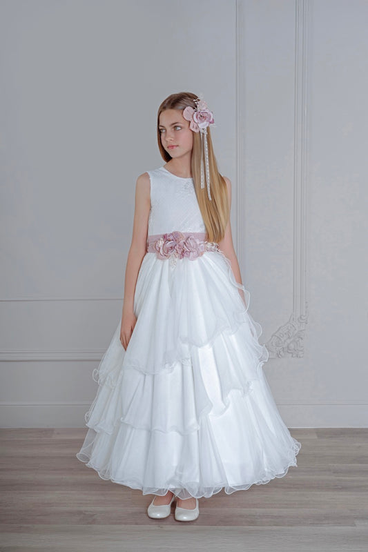 Vestido de comunión 518 para niñas de la marca MIMILÚ