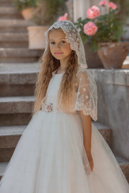 Vestido de comunión 106 para niñas de la marca MIMILÚ