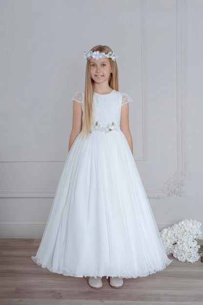 Vestido de comunión 505 para niña de la marca MIMILÚ