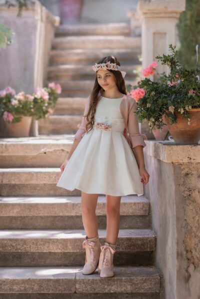 Vestido de ceremonia blanco 249 para niña de la marca MIMILÚ