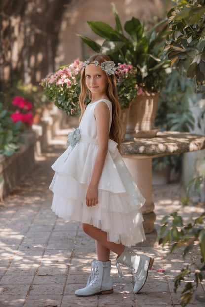 Vestido de ceremonia blanco 217 para niña de la marca MIMILÚ