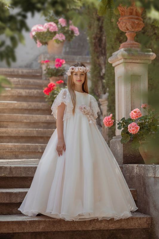 Vestido de comunión 111 para niña de la marca MIMILÚ