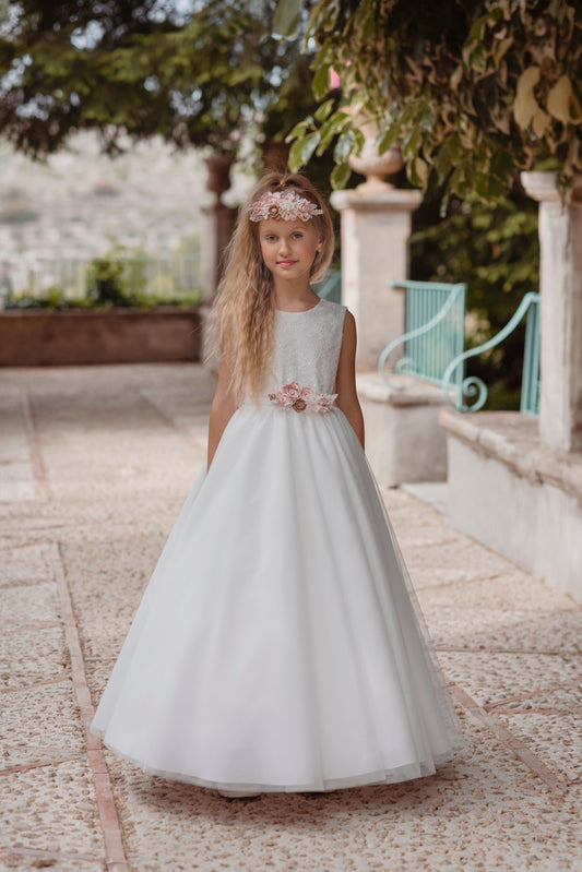 Vestido de comunión 117 para niña de la marca MIMILÚ
