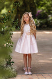 Pink ceremony dress 909 for girl of the brand MIMILÚ