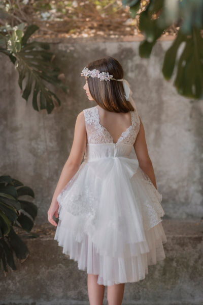 Vestido de ceremonia blanco 273 para niña de la marca MIMILÚ