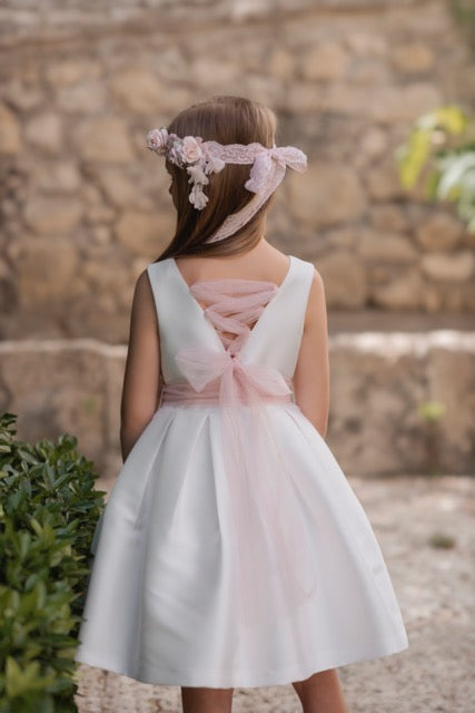 Vestido de ceremonia blanco 213 para niña de la marca MIMILÚ