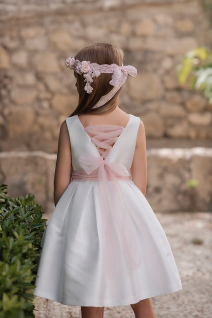 Vestido de ceremonia blanco 213 para niña de la marca MIMILÚ