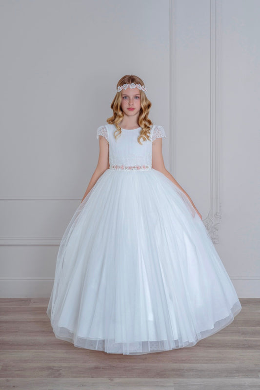 Vestido de comunión 508 para niña de la marca MIMILÚ
