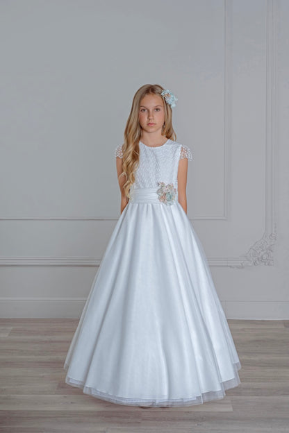 Vestido de comunión 535 para niña de la marca MIMILÚ