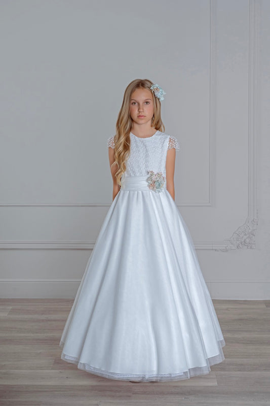 Vestido de comunión 535 para niña de la marca MIMILÚ