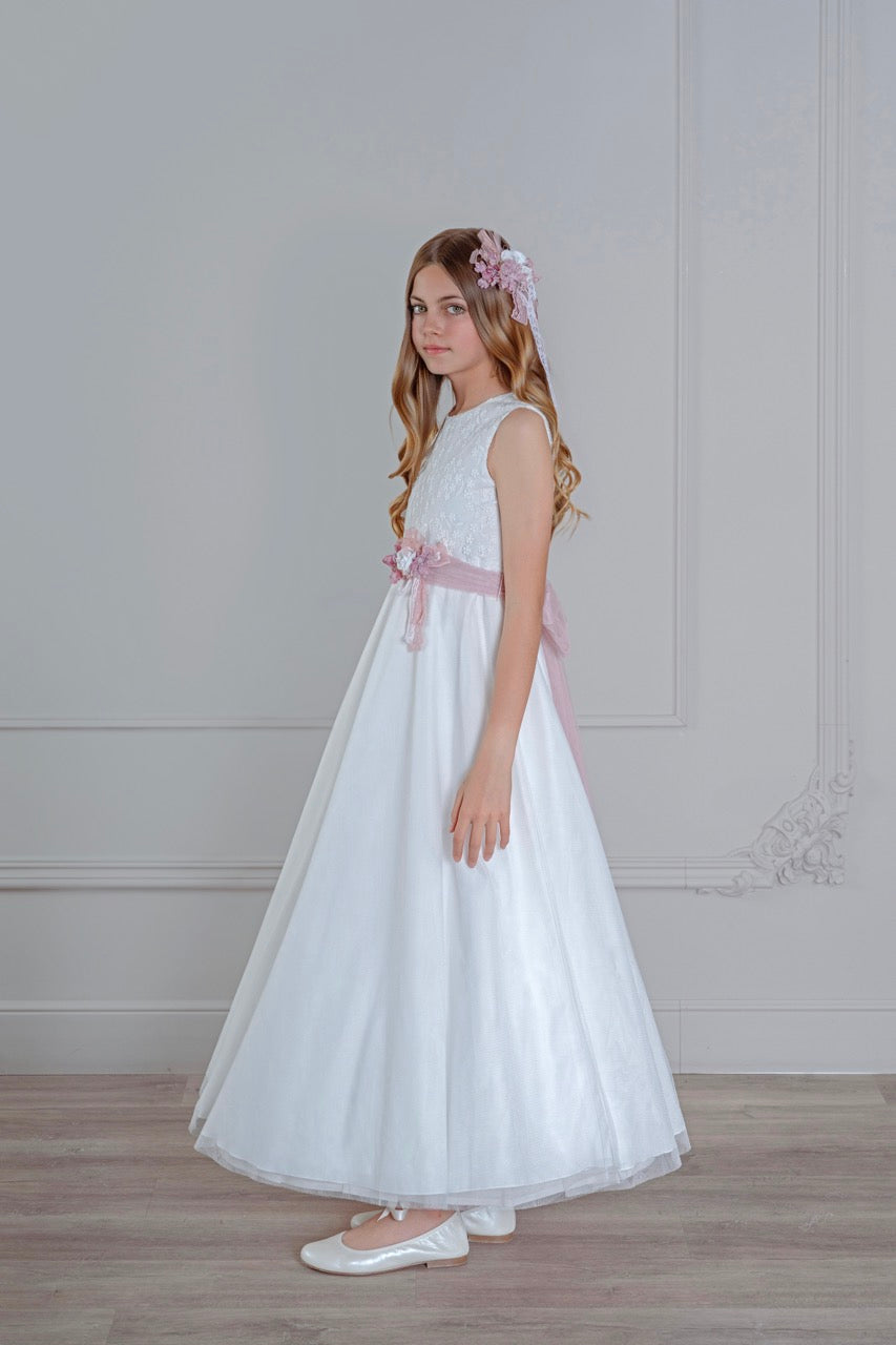 Vestido de comunión 553 para niña de la marca MIMILÚ