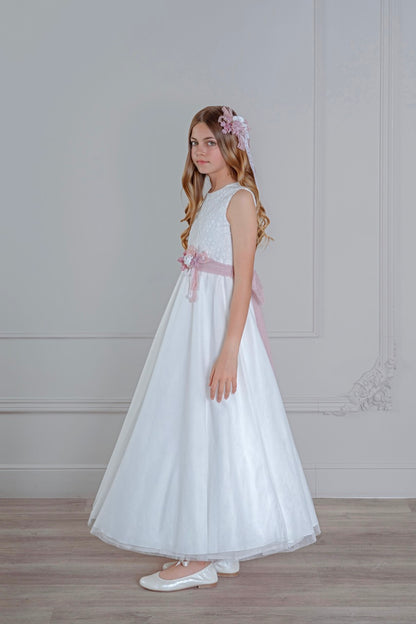 Vestido de comunión 553 para niña de la marca MIMILÚ