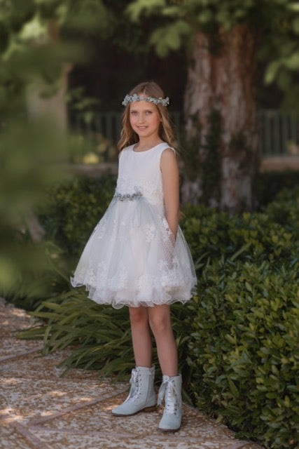 Vestido de ceremonia blanco 202 para niña de la marca MIMILÚ