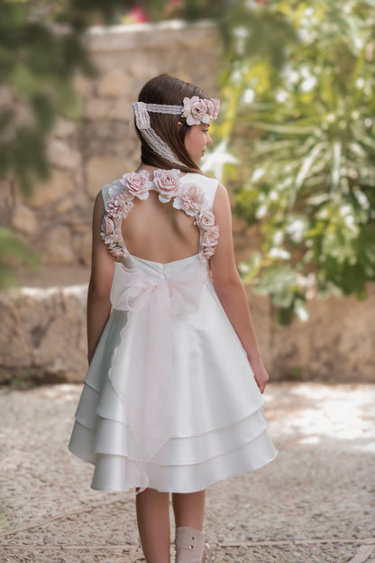 Vestido de ceremonia blanco 269 para niña de la marca MIMILÚ
