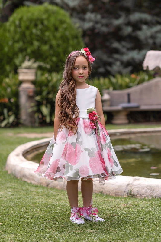 Vestido de ceremonia de tul con motivo floral 959 de la marca MIMILÚ