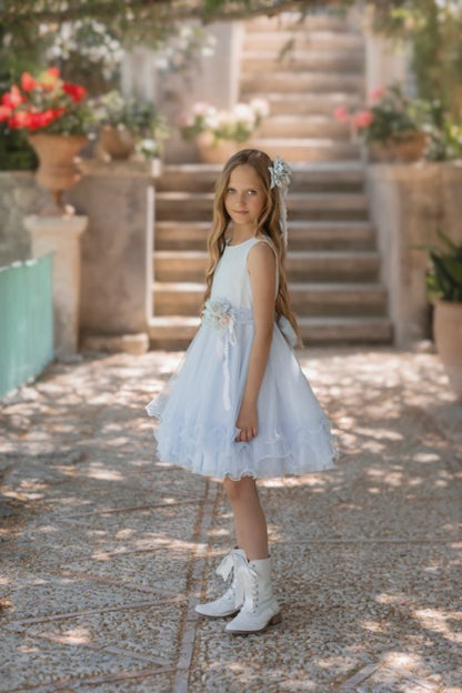 Vestido de ceremonia azul 205 para niña de la marca MIMILÚ