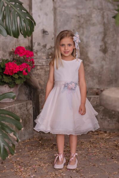 Vestido de ceremonia rosa 260 para niña de la marca MIMILÚ