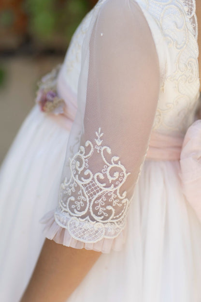 Vestido de comunión ALUNA de la marca ALHUKA (corona no está incluida)