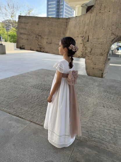 Vestido de comunión PLUMETTI BORDADO de la marca PETRITAS (lazada no incluida)