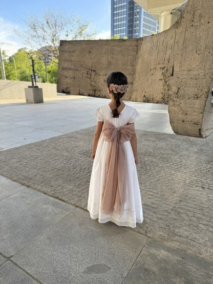 Vestido de comunión PLUMETTI BORDADO de la marca PETRITAS (lazada no incluida)