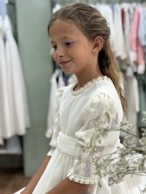 Vestido de comunión FLAVIA de la marca PETRITAS (lazada no incluida)