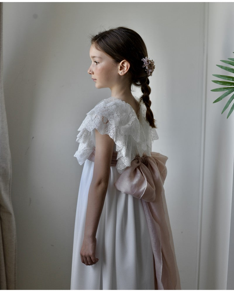 Vestido de comunión NUBE PUNTILLA CREP de la marca PETRITAS (lazada no incluida)