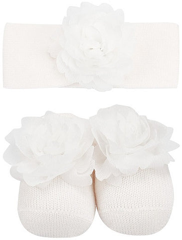 White shoes and headband for baby girl 21171 Story Loris