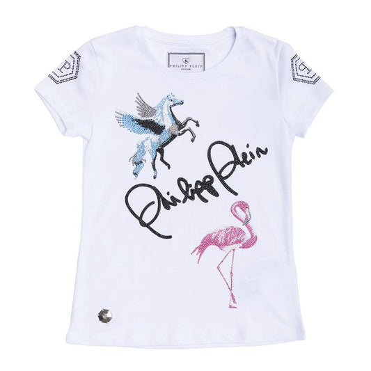 ROPA PARA NIÑOS - CAMISETA BLANCA FLAMINGO PHILIPP PLEIN - Modini Shop