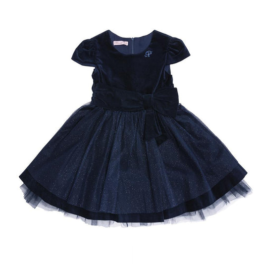 ROPA PARA NIÑOS - VESTIDO AZUL MARINO MISS BLUMARINE - Modini Shop
