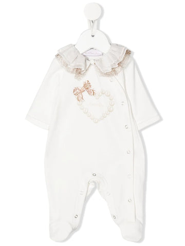Baby girl set - white long sleeve bodysuit MONNALISA