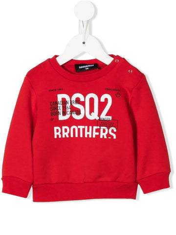 Ropa para niños - sudadera roja logo DSQ2